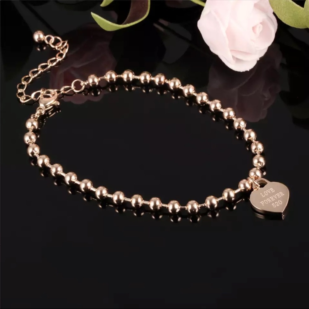 Stainless steel anklet bracelets Love Forever 8in - Picture 5 of 6